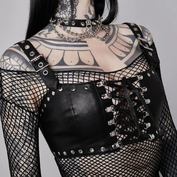 Widow Minutes To Midnight Bustier Top Black Medium - Picture 5 of 5